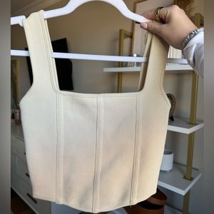Zara Cropped Cream Corset Top